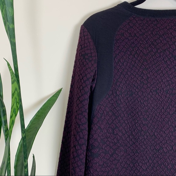 Rebecca Taylor Knit Pullover Sweater with Zipper Details - Wine - Picture 12 of 16